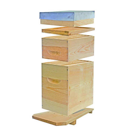 Dadant 6-frame hive (delivered assembled) complete with super and wire frames