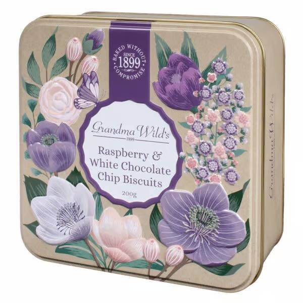 Grandma Wilds Botanical Raspb White Chocolate Tin