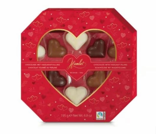 Belgian Chocolate Hearts with Hazelnut Filling