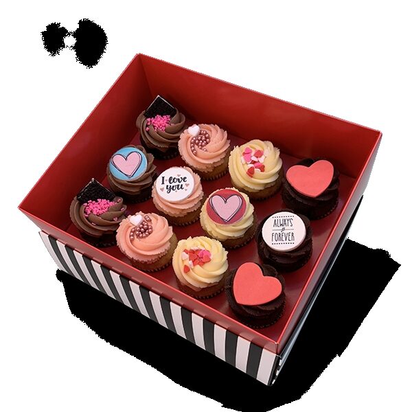 Box of 12 Medium Love Cupcakes