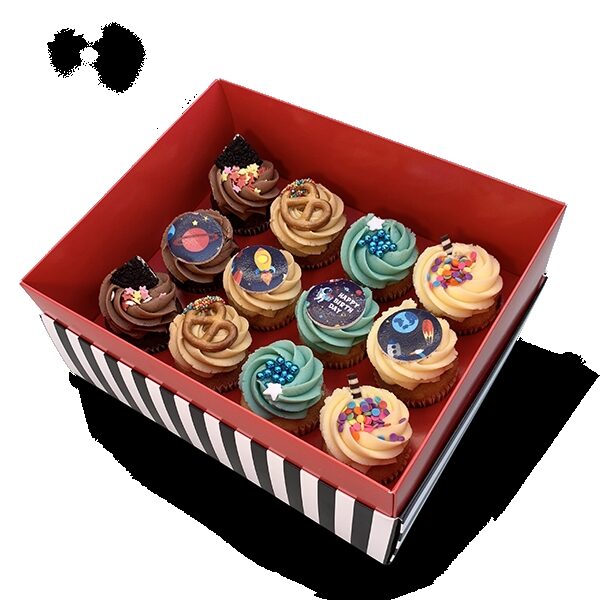 Box of 12 Medium Space Themed Cupcakes