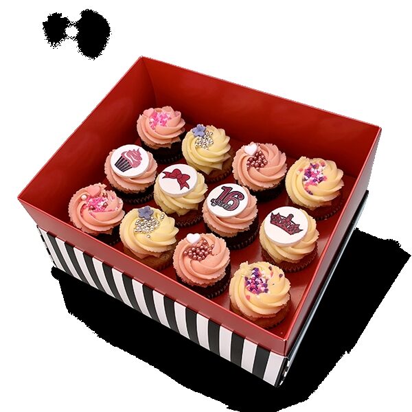 Box of 12 Medium Sweet Sixteen Cupcakes