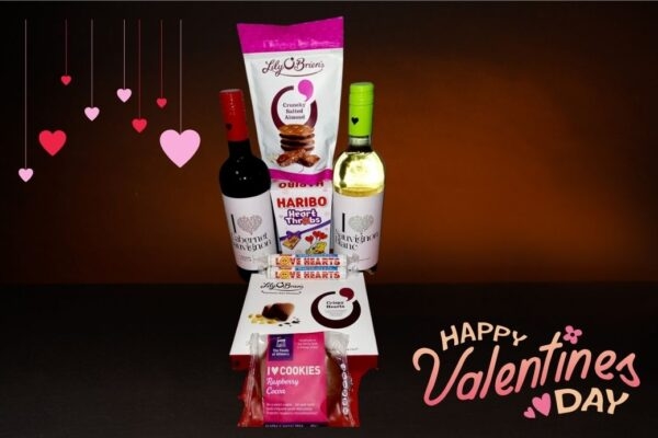 Valentines Day Wine, Chocolate and Treats Hamper