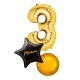 Large Gold Shape Balloon No 4 (3 Balloons Gift Boxed)