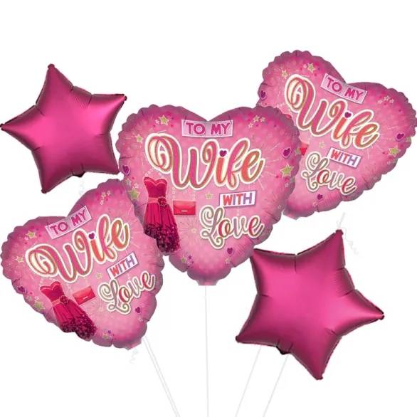 Special Celebration Wife Foil Balloon (3 Balloons Gift Boxed)