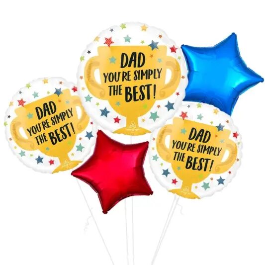 Simply The Best No 1 Dad Foil Balloon (4 Balloons Gift Boxed)