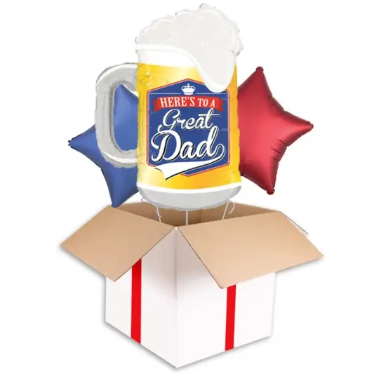 Hereâ€™s To A Great Dad Supershape Balloon (3 Balloons Gift Boxed)