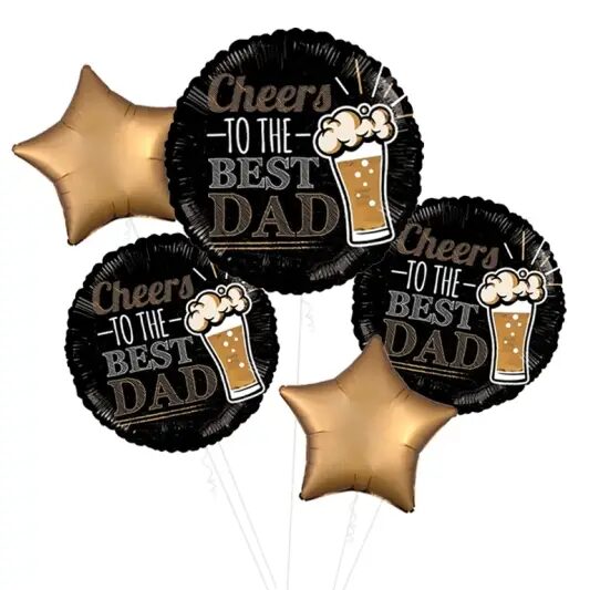 Cheers to the Best Dad Balloon (3 Balloons Gift Boxed)