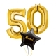 Large Gold Shape Balloon No 1 (3 Balloons Gift Boxed)