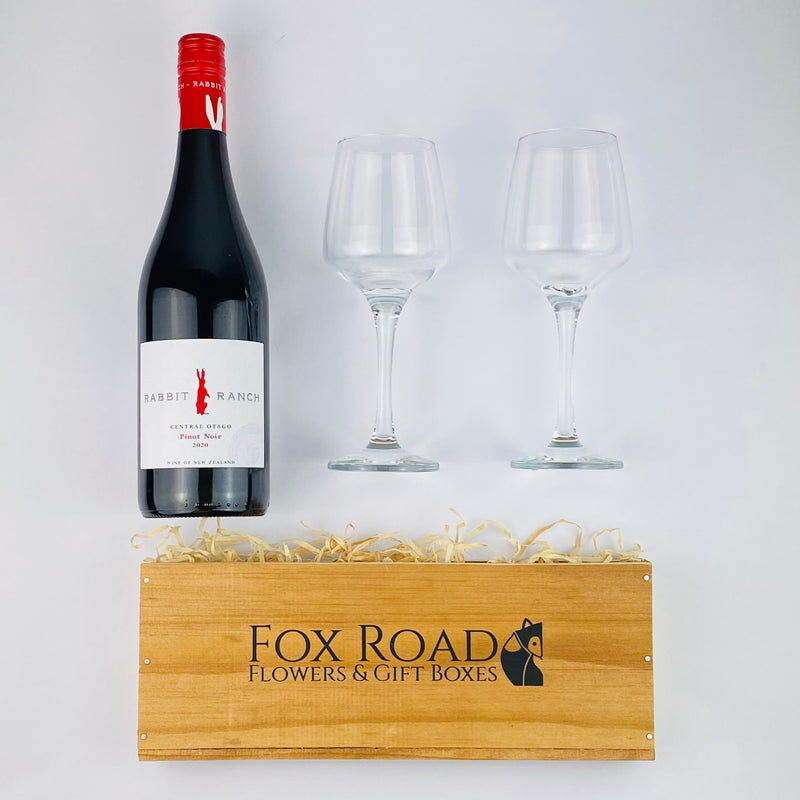 Rabbit Ranch Pinot Noir and Glasses Gift Box