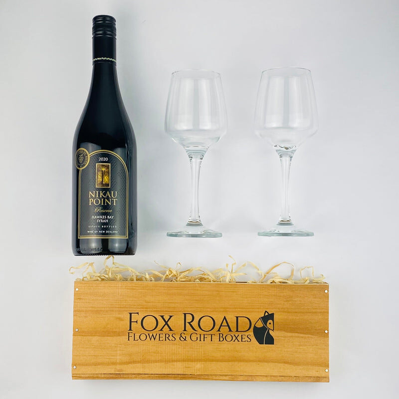 Nikau Point Reserve Syrah and Glasses Gift Box