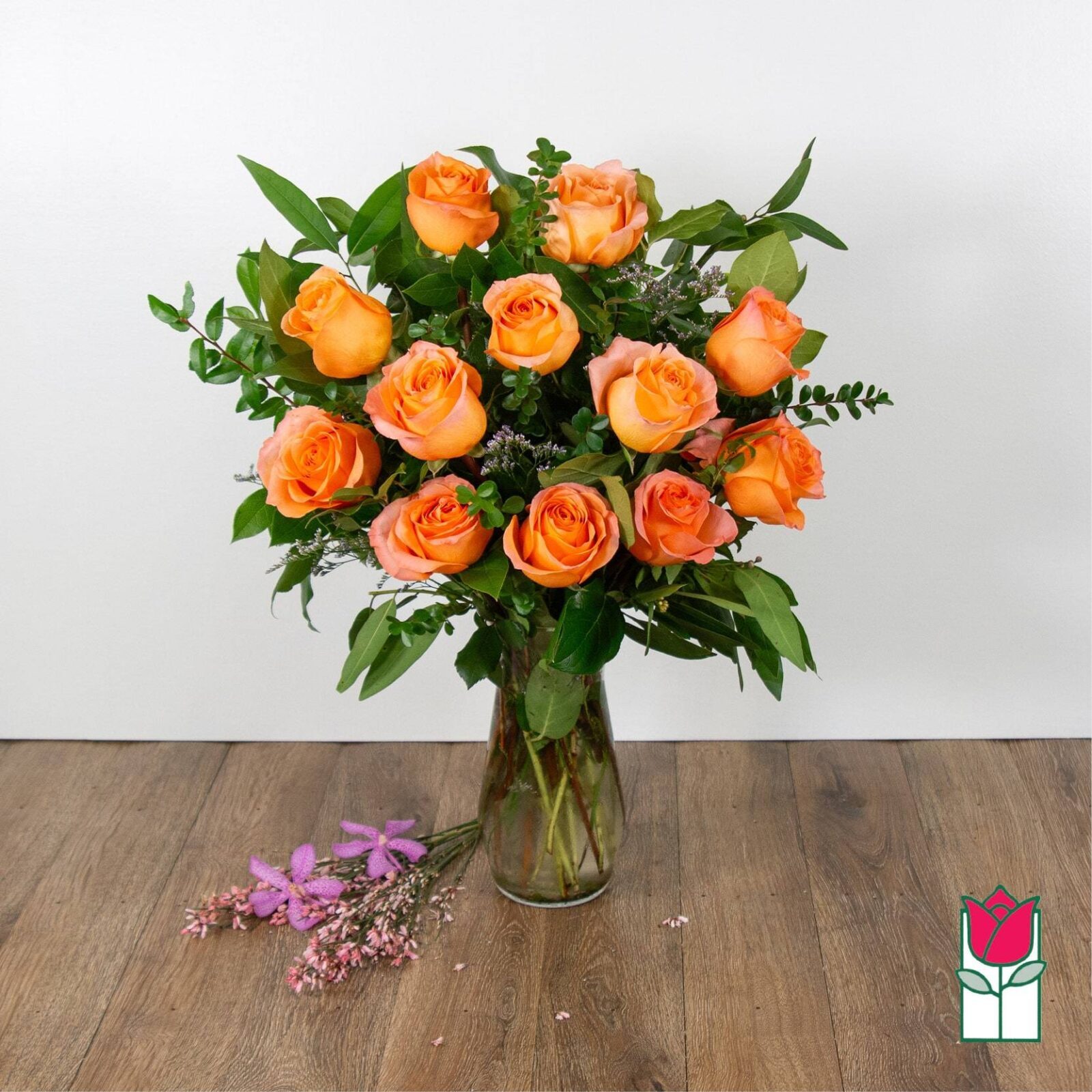 Giftbloom's Medium Stem Rose Arr - Peach Coral (Standard)