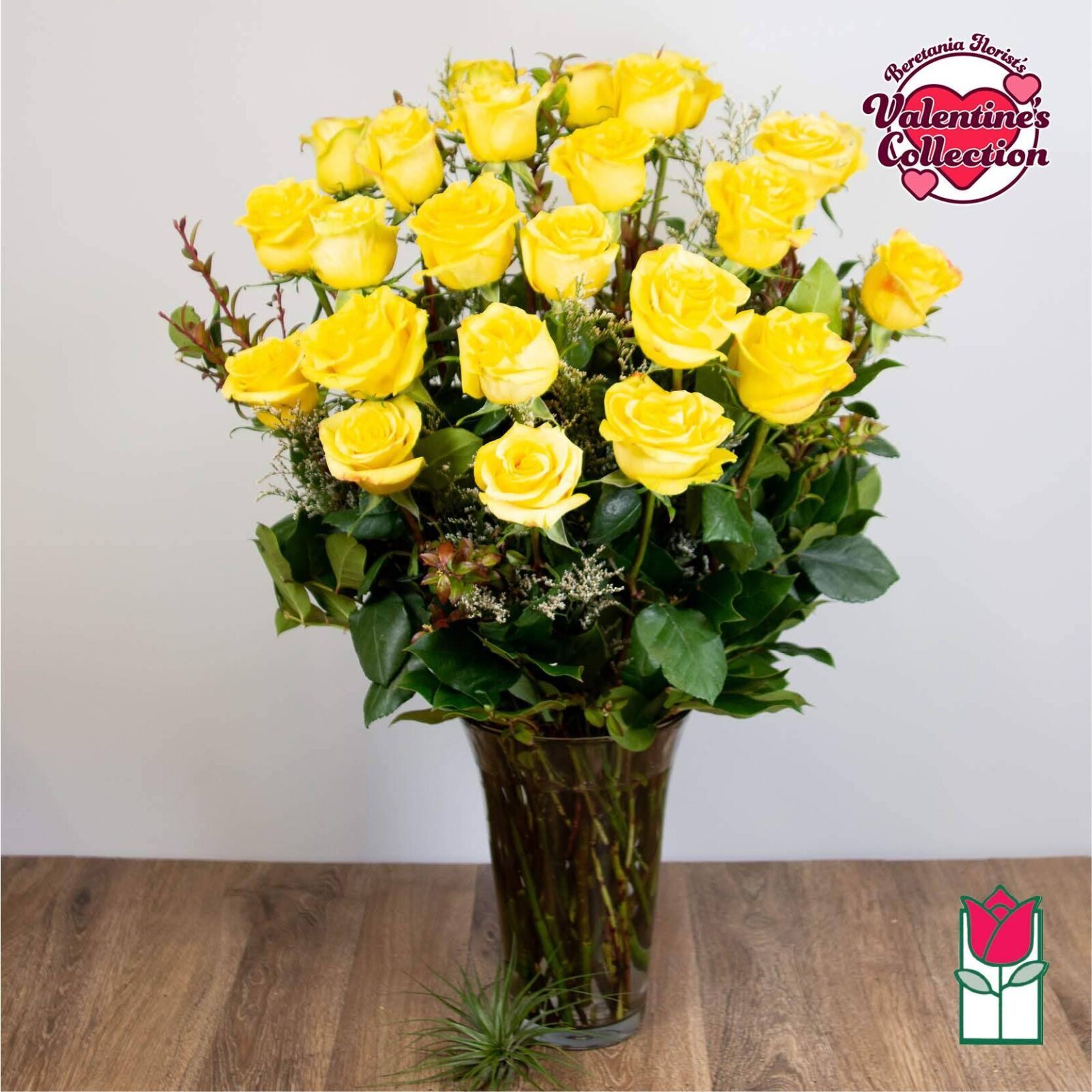 Beretania's 2 Dozen Yellow Rose Bouquet [Early Bird Special] (Standard)