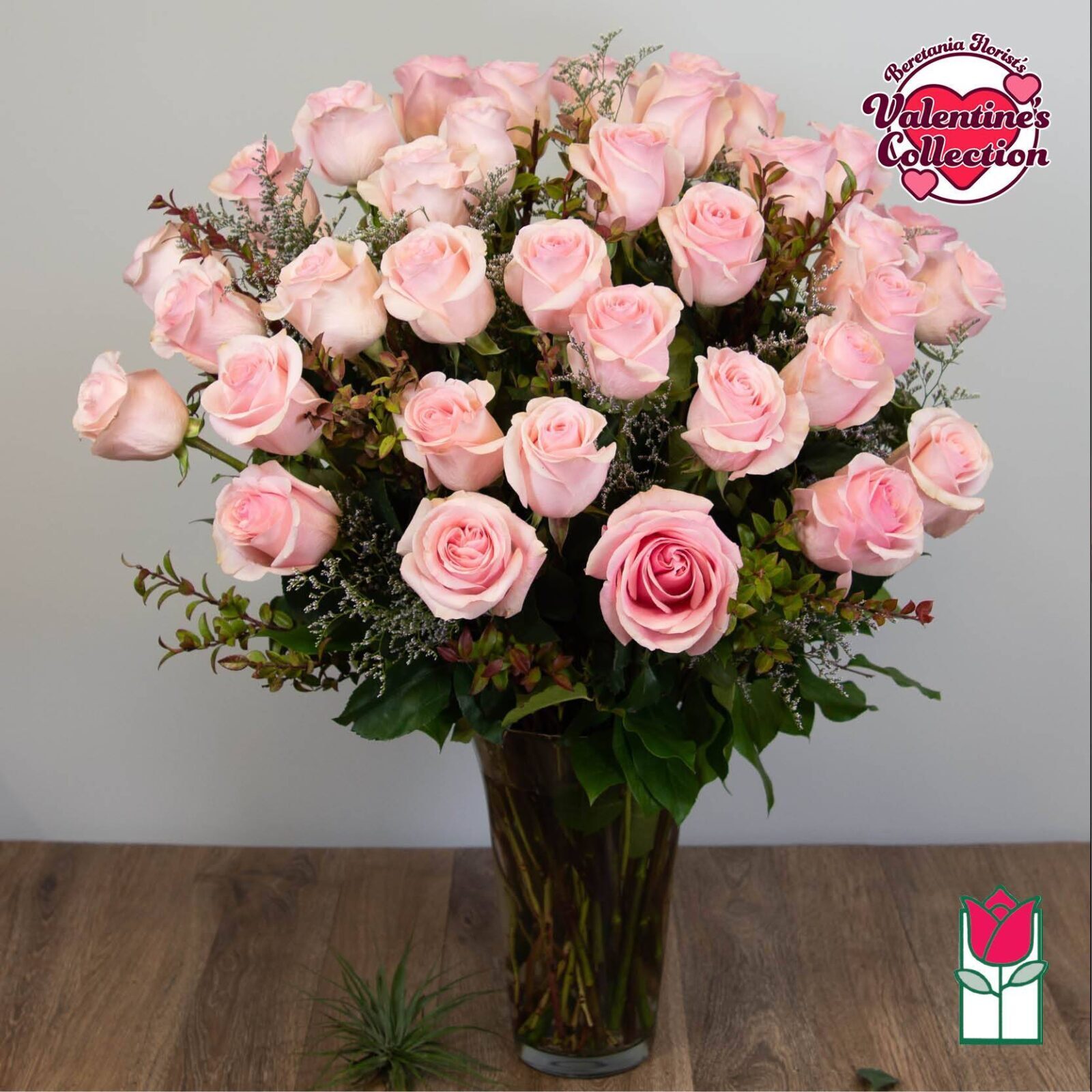 Beretania's 3 Dozen Pink Rose Bouquet (Pink Hue May Vary) [Early Bird Special]