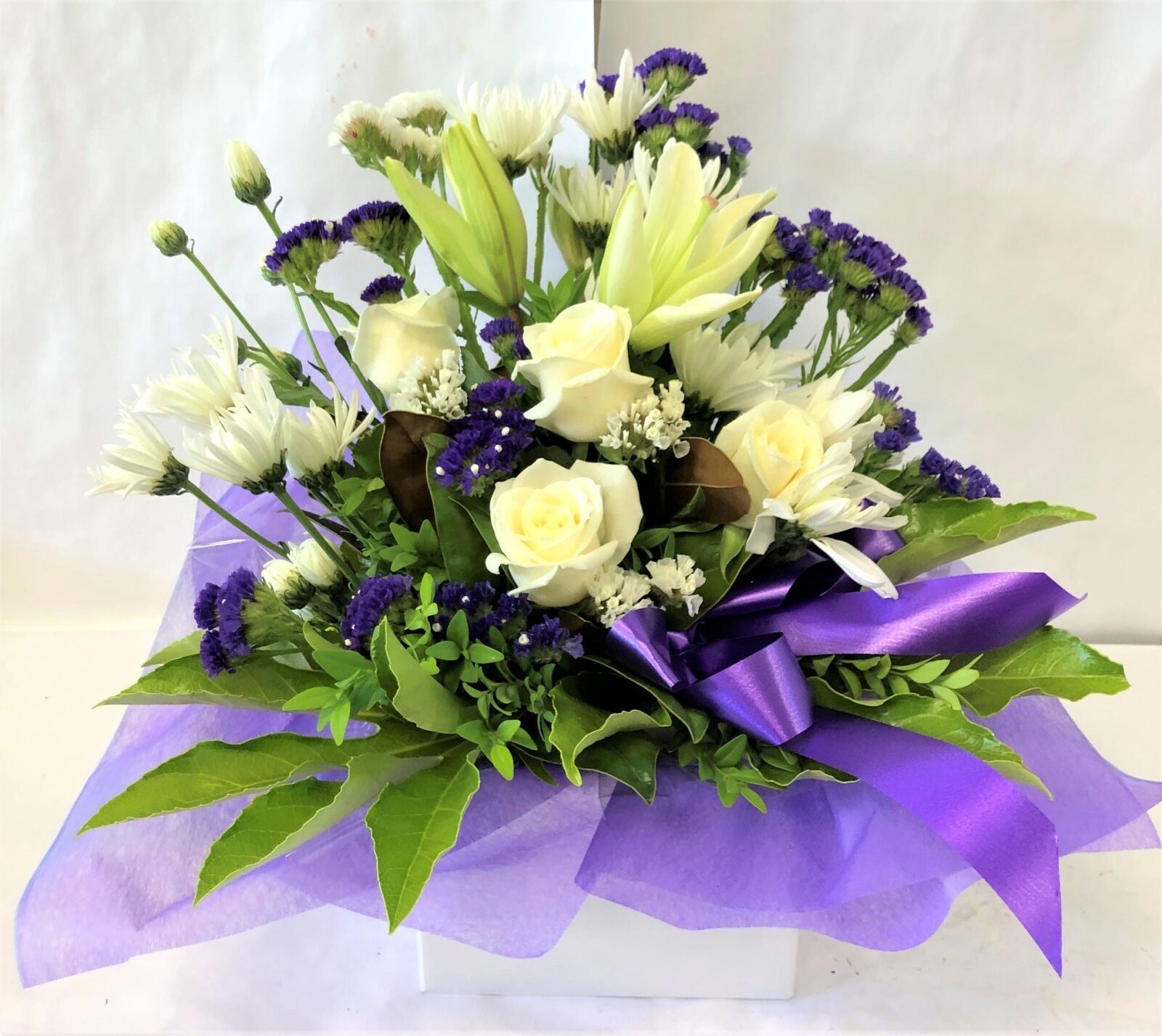 Square Water Box in Purple & White (Small)