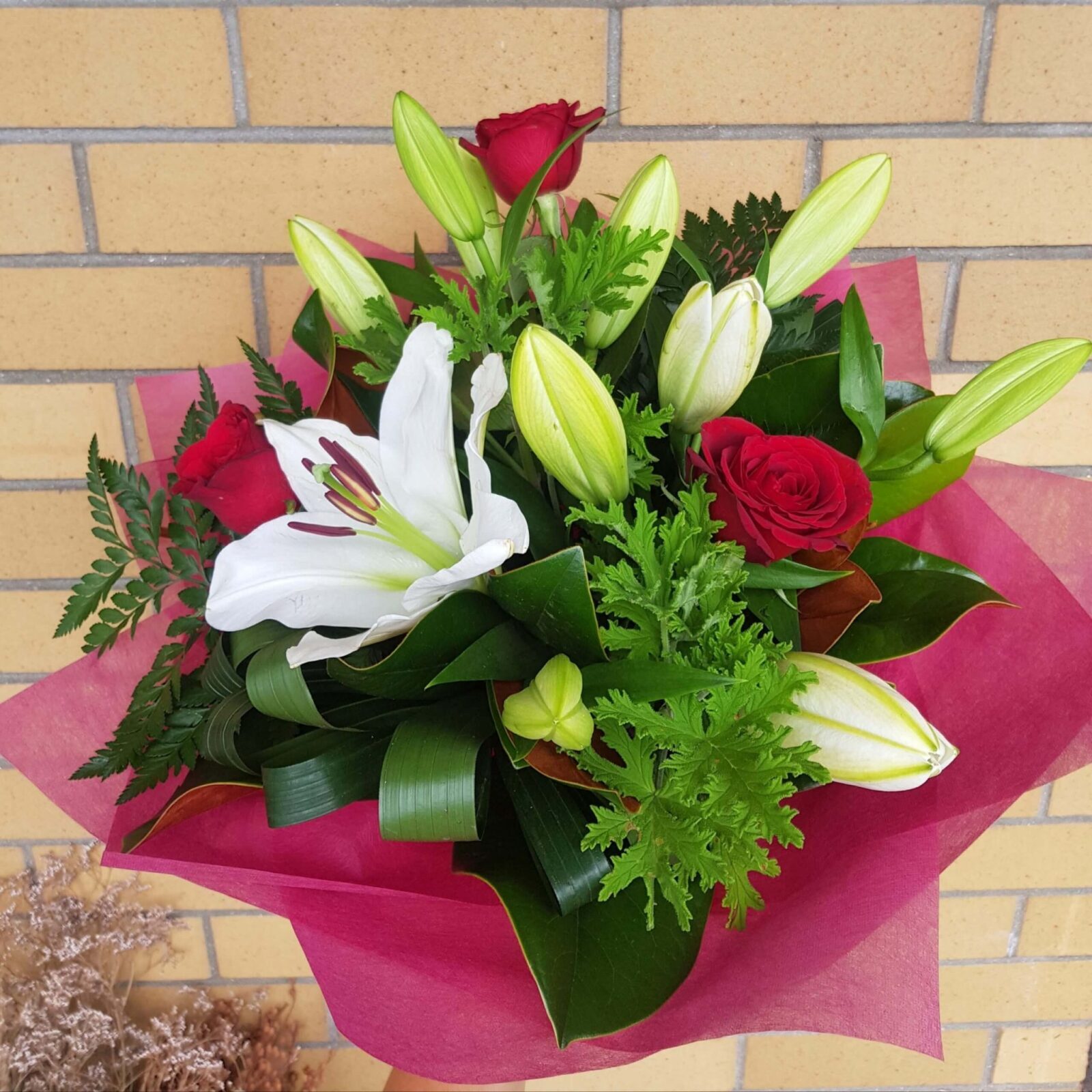 Red Rose and Lily Bouquet