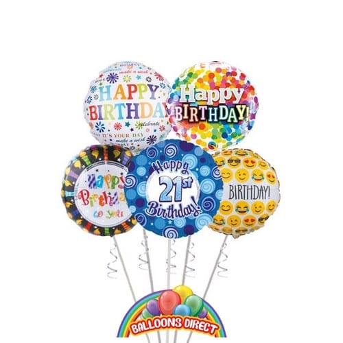 Gents 21st Birthday Balloon Bouquet (3 Balloon Bouquet)