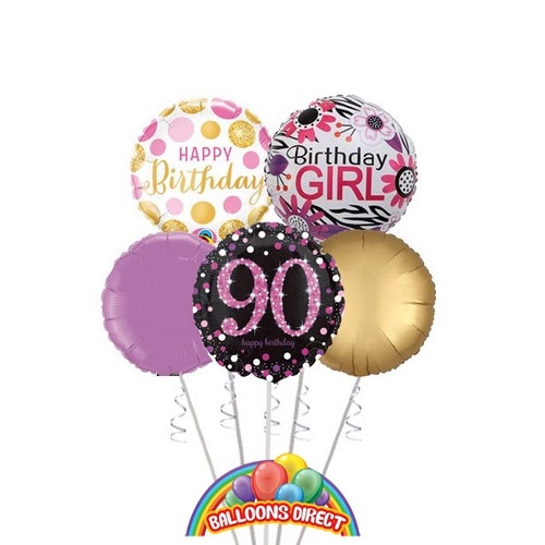 Ladies 90th Birthday Balloon Bouquet (3 Balloon Bouquet)