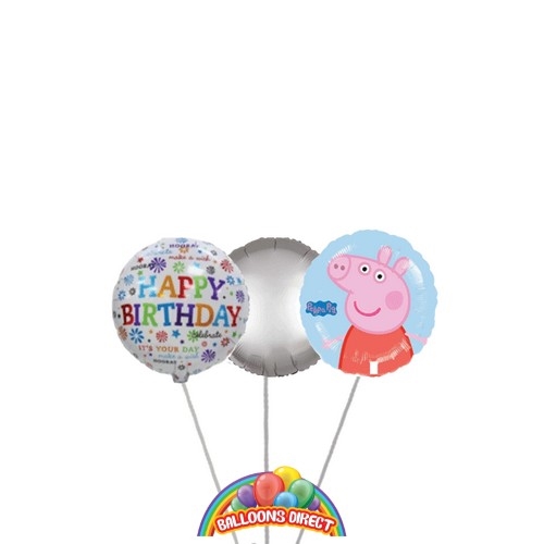 Peppa Pig Birthday Balloon Bouquet