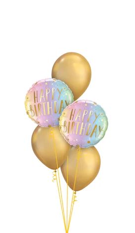 Birthday Chrome Rainbow Balloon Bouquet