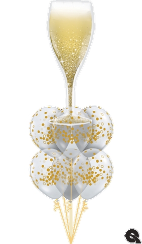 Gold Bubbly Balloon Bouquet