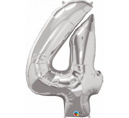 Number 4 Silver Megaloon (86cm)