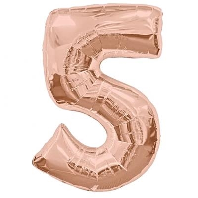 Number 5 Rose Gold Megaloon (86cm)