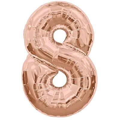 Number 8 Rose Gold Megaloon (86cm)