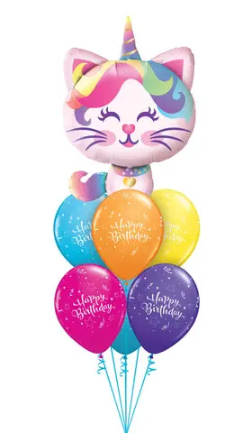 Caticorn Birthday Balloon Bouquet