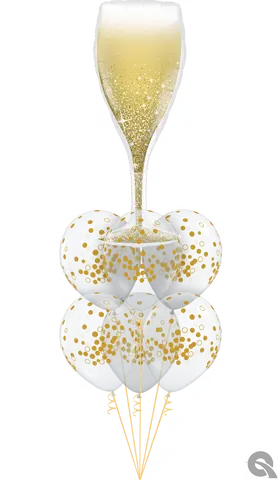 Gold Bubbly Balloon Bouquet