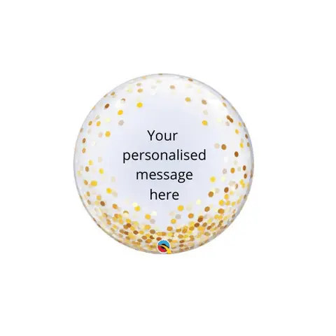 Personalised Gold Confetti Bubble Balloon