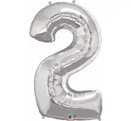 Number 2 Silver Megaloon (86cm)