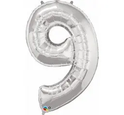 Number 9 Silver Megaloon (86cm)