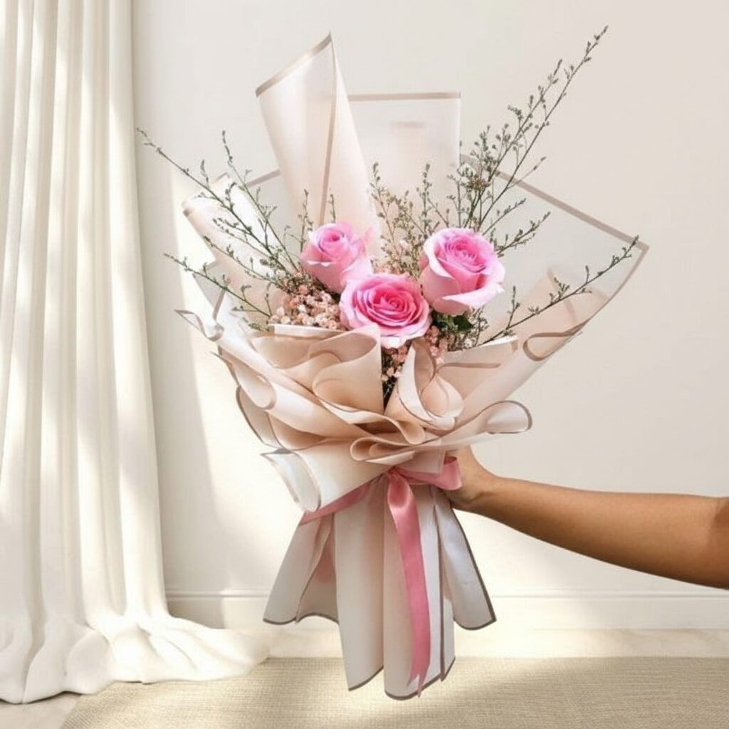 Buket Mawar Pink: I love you in Pink
