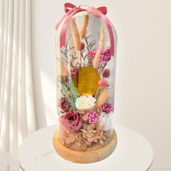 Rustic Blush Preserved Flowers Dome