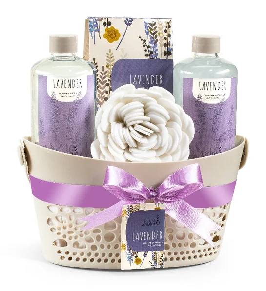 Lavender Fragrance Bath & Body Spa Gift Set Basket
