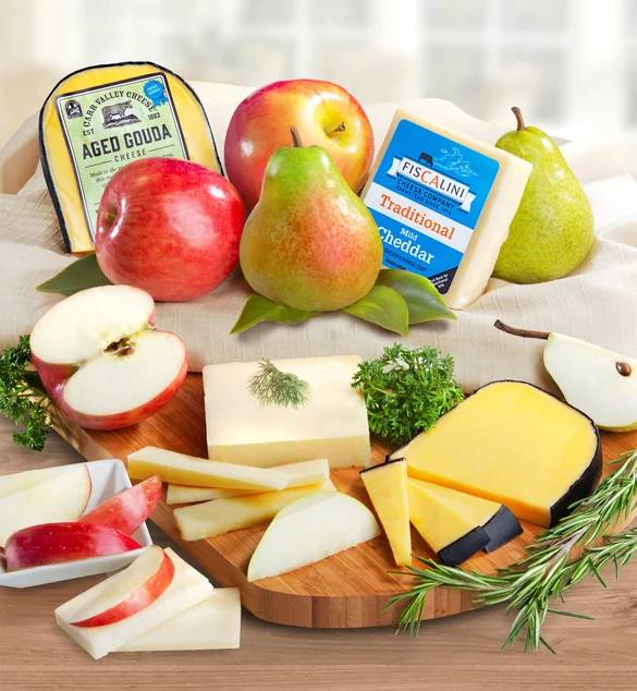 Fresh Fruit & Cheese Gourmet Basket - gluten free