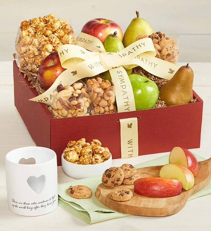 With Sincere Sympathy Fruit & Sweets Box