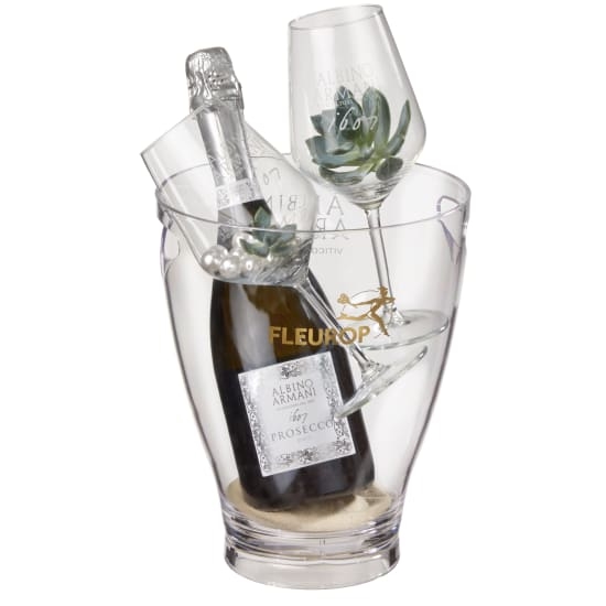 Stylish avec Prosecco Albino Armani DOC (75 cl) incl. ice bucket and two "Connaisseur" glasses