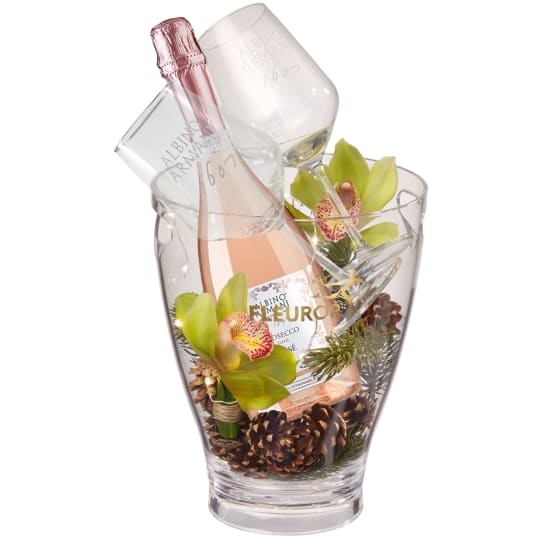 Exotic Winter Poetry Prosecco RoseAlbino Armani DOC (75 cl) incl. ice bucket and two "Connaisseur" glasses