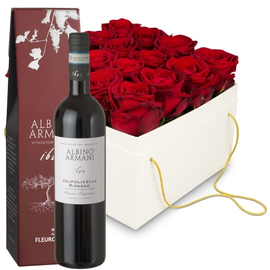 Flowerbox Â«VeniceÂ» (20 cm) with Ripasso Albino Armani DOC (75 cl)
