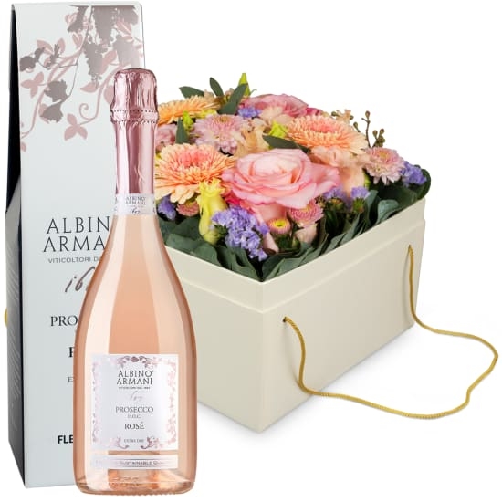 Flowerbox «Barcelona» (20 cm) with Prosecco Rosé Albino Armani DOC (75 cl)