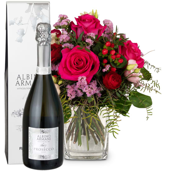 Poetry with Roses with Prosecco Albino Armani DOC (Minimum)