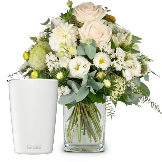 Summer Pearl with SIGG travel mug NESO Cup Pure Ceram White 0.3L (Minimum)
