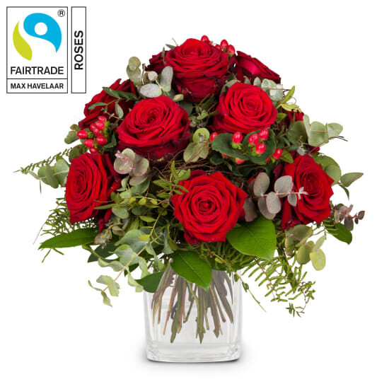 I Love You With Fairtrade Max Havelaar-Roses (Minimum)