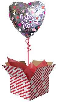 I Love You Hearts and Swirls Balloon