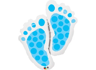 Qualatex 35 Inch Supershape Foil Balloon - Baby Feet blue