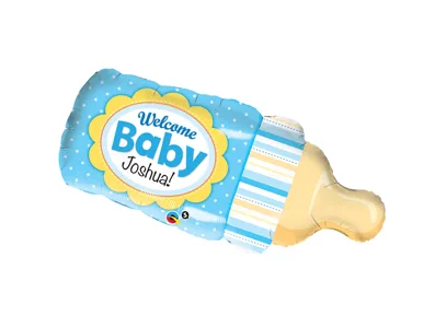 Qualatex 39 Inch Shaped Foil Balloon - Welcome Baby Bottle blue