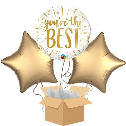 You're the best Balloon bouquet 18??? helium gold and White