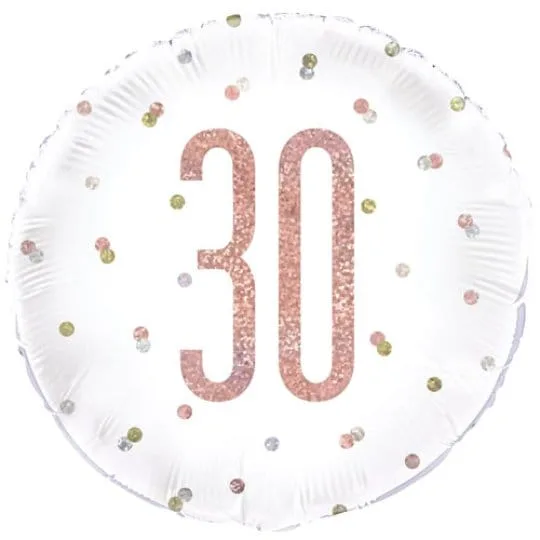 18 Inch 30th Birthday Glitz Rose gold Foil Balloon